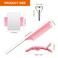 Hair Styling Tools Set - 17 Pieces Including Sectioning Rings, Tail Combs, Clips, and Wrist Pin Holder for Braiding (Pink)