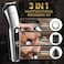 PRITECH Beard Trimmer for Men, 3 in 1 Hair Trimmer for Men Kit, Nose Ear Trimmer, Micro Shaver, Mens Grooming Set Cordless with LED Display IPX6 Waterproof (Silver)