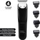 Members Only Trimmer for Men, Premium Lithium Cordless Hair and Beard Trimmer Kit, 5 Interchangeable Heads, Smart LED Power Display, USB Rechargeable Battery, 4 Trimmer Guides