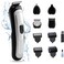 Members Only Trimmer for Men, Premium Lithium Cordless Hair and Beard Trimmer Kit, 5 Interchangeable Heads, Smart LED Power Display, USB Rechargeable Battery, 4 Trimmer Guides