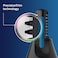 Philips Nose Trimmer Nt3650/16, Nose, Ear &amp; Eyebrow Trimmer with Protective Guard System, Fully Washable, Including AA Battery, 2 Eyebrow Combs, Pouch (Gray)