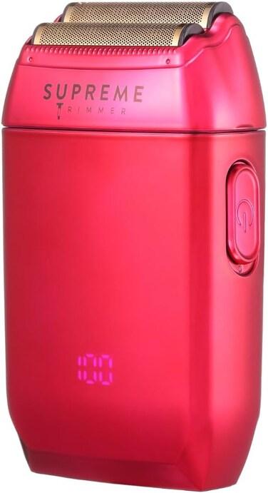 Supreme Trimmer Crunch Mens Foil Shaver STF602 (150 Minute Run Time) Men's Electric Razor   Waterproof Shaver for Short Hair or Stubble, Barber Use   Pink