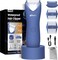 ENSSU Body Hair Trimmer for Men with LED Light, Rechargeable Pubic Hair Trimmer for Men with Charging Indicator, Waterproof Ball Trimmer Men Body Groomer with Charging Dock, Blue