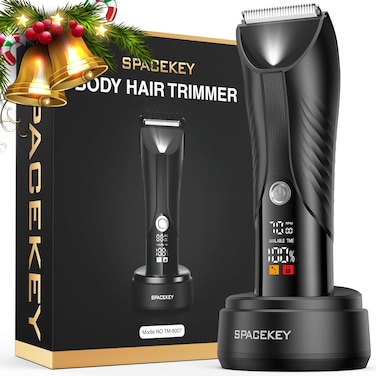 Manscape Trimmer for Men, Electric Body Hair Trimmer, IPX7 Waterproof Ball Trimmer Men with 2 Speeds, LED Light, Wet/Dry Groomer,USB-C Rechargeable with Travel Bag, Men&rsquo;s Pubic, Groin and Body Shaver