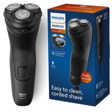 Philips Norelco Shaver 1100, with Comfort Cut Blades &amp; 4D Flex Heads (Corded Use Only), S1016/90