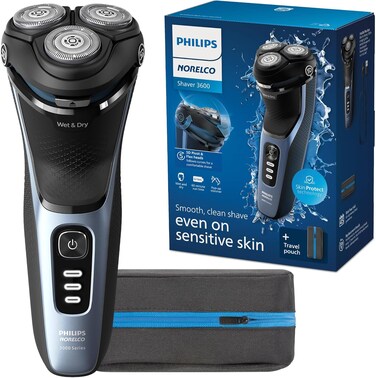 Philips Norelco Shaver 3600, Rechargeable Wet &amp; Dry Electric Shaver with Pop-Up Trimmer, Travel Storage Pouch and Protective Cap, S3243/91