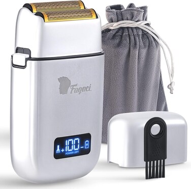 Fagaci 5 Speeds Double Foil Shavers for Men Professional Irritation Free, Clean Shaving Foil Razor, Electric Shavers for Men, Maquina de Afeitar para Hombre, Neck Barber Shaver, Close Shaver for Men