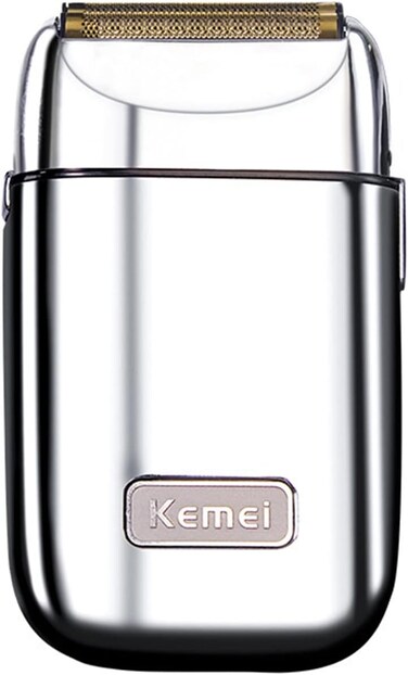 KEMEI Electric Razors for Men, Professional Cordless All Metal Electric Razor, Lithium Titanium Razors, USB Rechargeable Facial Beard Trimmer (TX1 Silver)