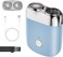 New Model Mini Dual-Head Electric Shaver, Upgrade Pocket Shaver, Washable Double Head Razor, USB Electric Mini Portable Razor, Rechargeable Waterproof Electric for Men (Blue)