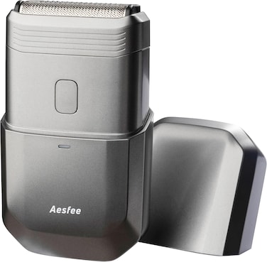 Aesfee Compact Electric Foil Shavers for Men - Portable Electric Razors for Face Head Body Waterproof Wet/Dry - Dual-Action Cutter Head for Smooth Shaving - USB-C Rechargeable Travel-Friendly