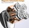 Magnetic Detachable Head Shavers for Bald Men, MAXGROOM 5 in 1 Waterproof 5D Head Razor for Men, Wet/Dry Shaving with LED Display, USB Rechargeable &amp; Travel Pouch, Silver