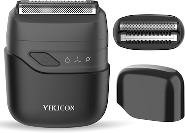 VIKICON&reg; Electric Foil Shavers for Men, Compact Travel Face Shaver, Mini Razor for Shaving Face, Portable On-The-Go Shaver w/Dual Floating Blades, Close Shave Stubble Trimmer USB-C, Gifts for Dad Him