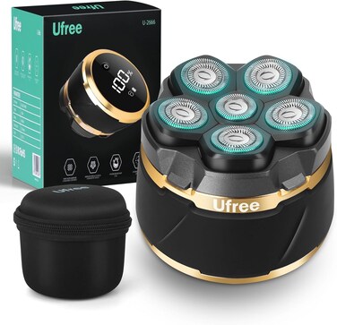 Ufree Head Shavers for Bald Men, Electric Shavers Razor for Men, Rechargeable Bald Head Shavers, Magnetic 6D Rotary Shaver, Waterproof Head and Face Mens Shaving Grooming Kit, Gifts for Men
