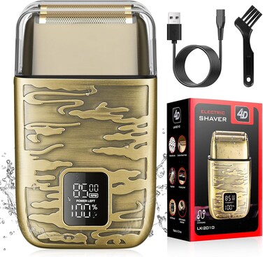 Electric Shavers for Men,3-Speeds Electric Razor,Head Shavers for Bald Men,Double Foil Beard Trimmer,Barber Supplies Waterproof Shaver, Gifts for Men (Bronze-1)