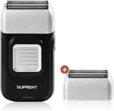 SUPRENT Foil Shaver for Men- Electric Rechargeable Balding Head Shaver- Beard Trimmer with 2 Replacement Shaver Head- Rechargeable Electric Razor, Barber Supplies- Best Gifts for Men