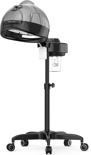 TASALON Professional Hair Steamer for Deep Conditioning, Hooded Dryer for Oil &amp; Dye &amp; Natural Hair, Mechanical Button &amp; Knob Timing, Deep Moisturizing Hair Care, Hot Mist for Spa, Home Use, Salon