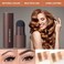 Eye-Brow Stamp Stencil Kit, Waterproof Brow Stamp Shaping Kit Eyebrow Definer, Eyebrow Filling Powder Stamp, Women Makeup Tools with 10 Reusable Eyebrow Stencils, 2 Eyebrow Brushes (Light Brown)