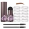 Brow Stamp and Eyebrow Stencil Kit, Eye-brow Stamp Waterproof Eyebrow Powder and Eyebrow Shaping Kit, Natural Eye Brow Definer with 10 Brow Stencils for Women Eye Brown Makeup (Light Brown)