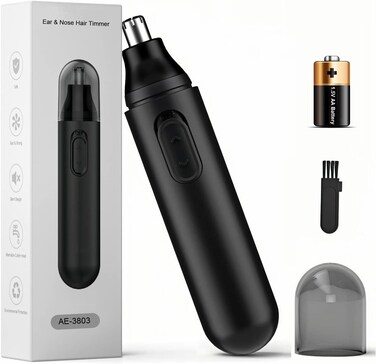 Ear and Nose Hair Trimmer Clipper - Painless Eyebrow &amp; Facial Hair Trimmer for Men Women, Portable Battery Operated Nose Hair Trimmers with IPX7 Waterproof Dual Edge Blades for Easy Cleansing