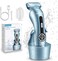 Electric Razors for Women for Legs Bikini Trimmer Electric Shaver for Women Underarm Public Hairs Rechargeable Womens Shaver Wet Dry Use Painless Cordless with Detachable Head (Blue)