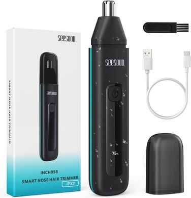 seesoon Nose Hair Trimmer for Men - 2024 Professional Painless Ear Hair Trimmer for Men Women IPX7 Waterproof USB Rechargeable Easy Cleaning Dual Edge Blades Smooth Nose Hair Trimmer