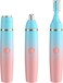 Nose Hair Trimmer for Men and Women, Eyebrow Trimmer, Electric Shaver Razor 3 in 1, Portable, Waterproof and Rechargeable for Ears, Face, Legs (Blue Pink)