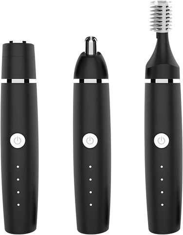 Nose Hair Trimmer for Men and Women, Eyebrow Trimmer, Electric Shaver Razor 3 in 1, Portable, Waterproof and Rechargeable for Ears, Face, Legs (Black)