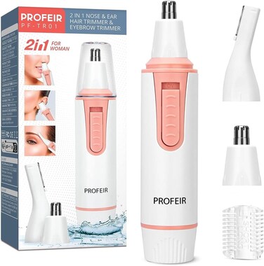 Nose Hair Trimmer for Women with Battery: Womens Nose Hair Trimmer Portable Facial Hair Removal Nose Clippers for Eyebrow Ear Peach Fuzz Lips Chin Easy Cleansing Painless