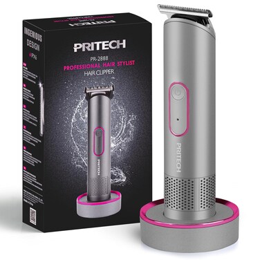 PRITECH Hair Trimmer for Women, Bikini Trimmer for Women for Wet &amp; Dry Use, Rechargeable Pubic Hair Trimmer Women, Women Electric Razor&amp;Shaver with Standing Recharge Dock, Gifts for Women, Aurora Gray