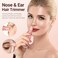 Facial Hair Removal for Women, Electric 2 in 1 Face Shaver and Eyebrow Trimmer, Ear Wax Removal Tool with Storage Box, Rechargeable Nose Hair Trimmer for Women with Built-in LED Light