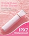 Electric Bikini Trimmer: 2 in1 Body Facial Hair Remover - Painless Pubic Hair Shaver (Pink)