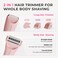 Bikini Trimmer for Women Pubic Hair: Rechargeable Eletctric Razors for Women - Painless Eletctric Shaver Waterproof IPX7 for Body Hair (Blossom Pink)