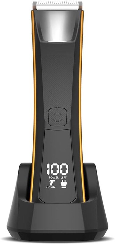 Electric Groin Hair Trimmer Pubic Ball Trimmer Body Shaver Private Area for Men &amp; Women, Replaceable Ceramic Blade Heads, USB Recharge Dock - Waterproof Grooming Razor kit
