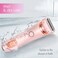 Velvix Smooth Shave Razor, Silk Glide Pro Electric Smooth Shave Razors for Women，Rechargeable Electric Trimmer for Bikini, Pubic Hair, Legs, Body, Wet/Dry (Pink)