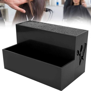 Niiyen Professional Salon Shear Holder Rack, Salon Hairdressing Combs Clips Box Scissors Storage Box Organizer Case Barber Accessories, for Hair Stylist Office Home(Blue)