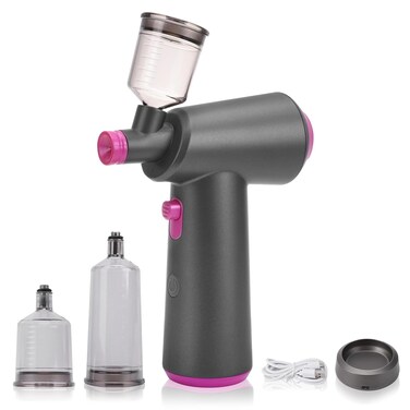Portable Spray Tan Machine, Rechargeable HVLP Airbrush Spray Gun with 100ml Cup for Beach, Mobile, Home, Salon Tan