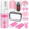 Lash Shampoo for Lash Extensions with Makeup bag, Gentle Mousse Lash Shampoo Deep Clean, Lash Wash for Eyelash Extensions with Air Conditioning Fan, Lash Cleaning Kit with Brush for Salon &amp; Home Use