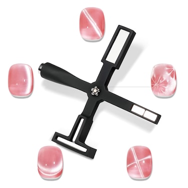MIZHSE Nail Magnet Tool: 5 in 1 Magnetic for Cat Eye Nails, Multi-Function Magnet Stick 3D Magnetic Cat Eye Gel Polish, Nail Art Cat Eye Magnet Stick Nail Design Tools for Nail Salon Home DIY, Black