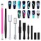 Allstarry 10pcs Nail Magnet Tool Set, Double-head Strong Suction Nail Magnet Stick Cat Eye Flower Design Nail Magnets Pen Plate Wand Board for 9D Strip Galaxy Magnetic Cat Eye Gel Nail Polish Nail Art
