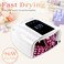 96W Rechargeable UV LED Nail Lamp, Portable Cordless UV Light for Nails with LCD Display Auto Sensor, 4 Timer Setting and Smart Sensor Nail Dryer,Nail Cure Light with Removable Bottom(White)