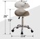 Saddle Stool, Swivel Saddle Stool with Wheels, Adjustable Rolling Stool 18"-26", Faux Leather Rolling Saddle Stool for Salon, Massage, Clinic, Lab, Office (Light Grey, 1PCS (18"-26"))