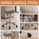Saddle Stool, Swivel Saddle Stool with Wheels, Adjustable Rolling Stool 18"-26", Faux Leather Rolling Saddle Stool for Salon, Massage, Clinic, Lab, Office (Light Grey, 1PCS (18"-26"))