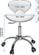 SALONFACTORY Adjustable Rolling Stool with Backrest,Drafting Spa Bar Medical Salon Tattoo Stool Chair with Wheels 360 Swivel,Heavy Duty,400lbs Weight Capacity,White