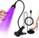 krofaue U V LED Nail Lamp - U V Light for Gel Nails Quick Dryer Curing Light Foot Control Flash Cure Lamp for Gel Polish with Gooseneck and Clamp Manicure Salon DIY at Home Black