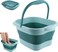 Collapsible Foot Bath 15L(4 GL) Soak Tub with Handle, Plastic Foldable Feet Spa Basin Bucket for Pedicure Foot Care and Pain Relief, Green
