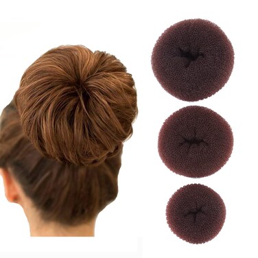3Pcs Donut Hair Bun Maker Ring Style Bun Maker Set Chignon Hair Doughnut Shape Hair Styling Tool for Women Girls Large+Middle+Small)