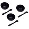 3 Sets Plastic Facial Mask Mixing Bowl with Plastic Spatula Facemask Bowl Mud Mask Mixing Bowl DIY Skin Care Mixing Tool Kit for Lady Women Home Beauty Salon Use, Black