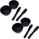 lasenersm 4 Pieces Rubber Facial Mask Mixing Bowl With Plastic Spatula Facemask Bowl Mud Mask Mixing Bowl DIY Skin Care Mixing Tool Kit for Lady Women Home Beauty Salon Use, Black