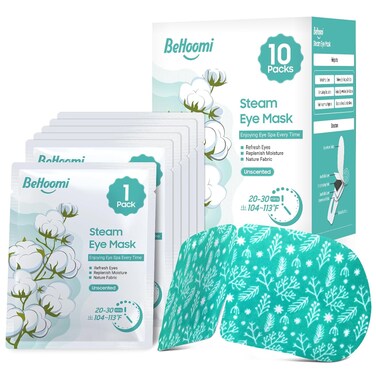 Steam Eye Mask, 10 Packs Heated Eye Mask, Self Heating Disposable SPA Warm Compress for Eyes Sleep Mask, Soothing Moist Heat Eye Masks, Travel Essentials &amp; Relaxation Gifts (Unscented)