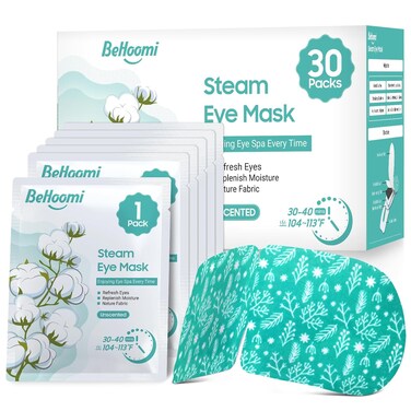 30Packs Steam Eye Mask, Heated Eye Mask Warm Compress for Eyes, Self Heating Disposable Eye Masks for Home Sleep, Spa, Travel Essentials &amp; Relaxation Gifts, Stocking Stuffers (Unscented)